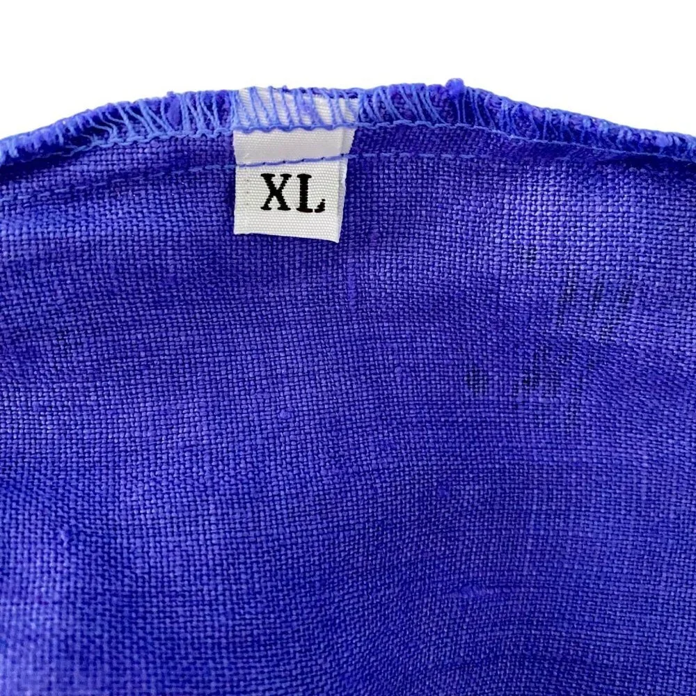 Whimsical Stick Figures Elastic Waist Capris Pants Purple with Pockets Size XL